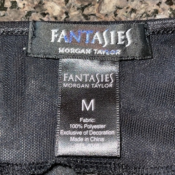 Fantasies By Morgan Taylor Black And White Dotted Pink Side Bow Chemise - Picture 6 of 6